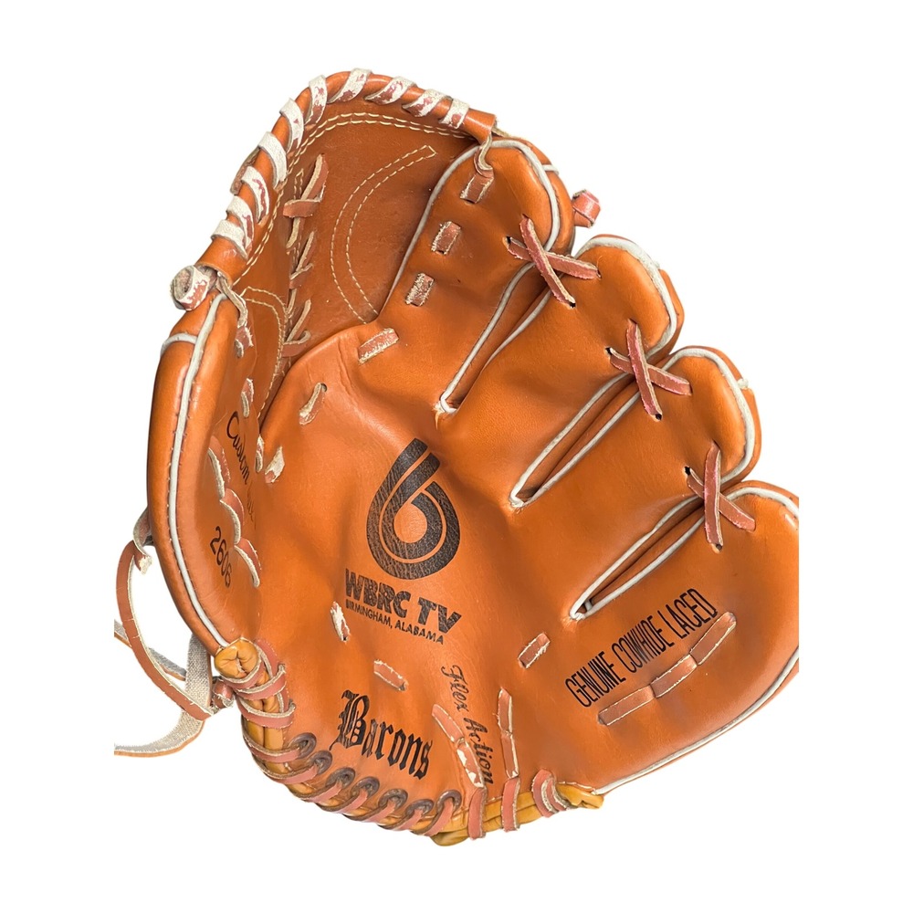 Coca-Cola‎ Baseball Glove Kids Youth Brown Barons WBRC Genuine Cowhide Laced F02